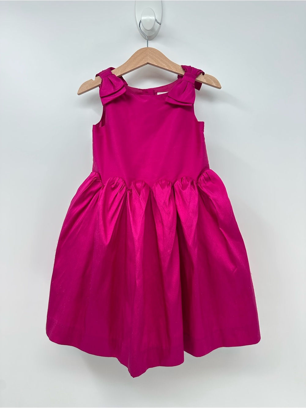 Janie and Jack Pink 100% Douppioni Silk Poof Formal Dress Size 2T